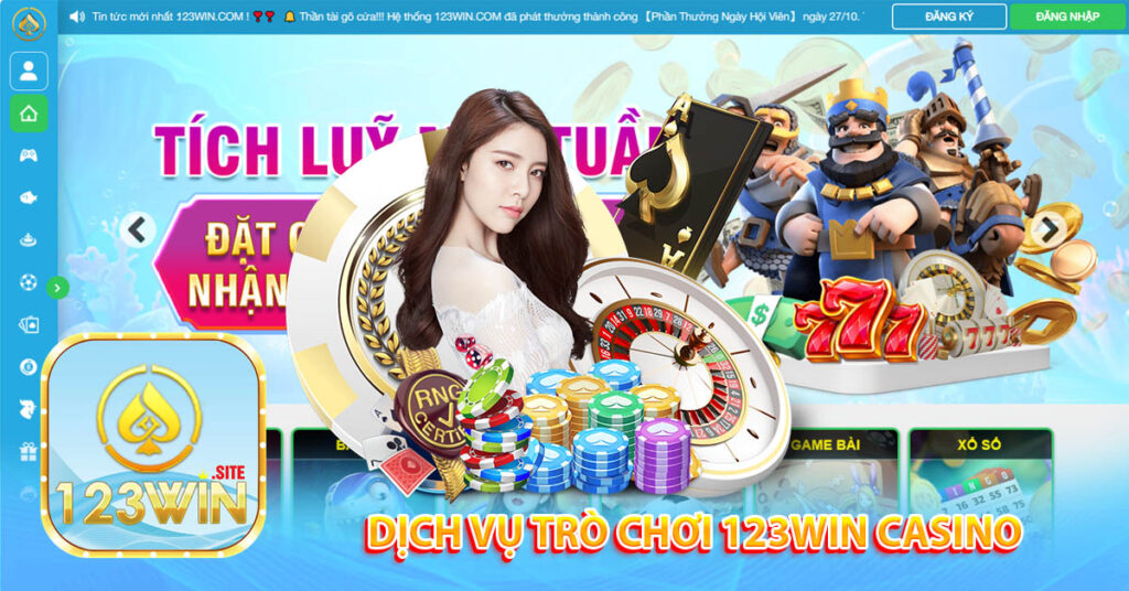 Dịch vụ trò chơi 123win Casino cung cấp
